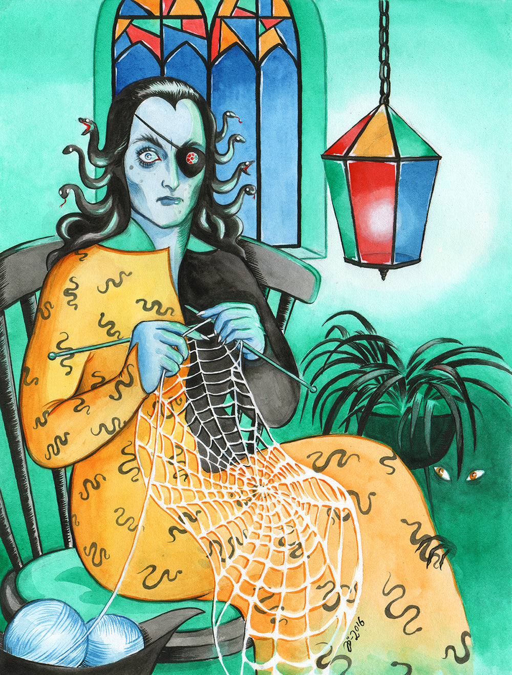 Mrs Snakes-Alive – A3 print