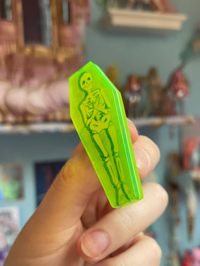 Skeleton Coffin Pin