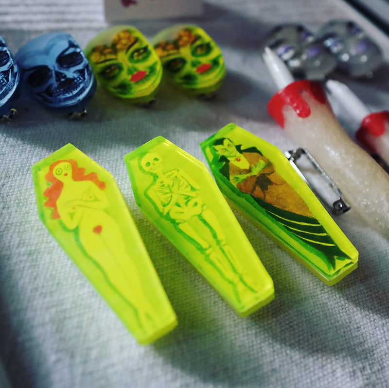 Lady Ghoul Coffin Pin