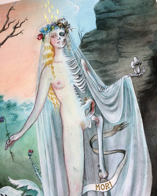 Memento Mori II – A3 print with genuine gold leaf