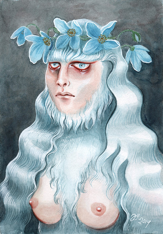 Yeti – A3 print with genuine gold leaf