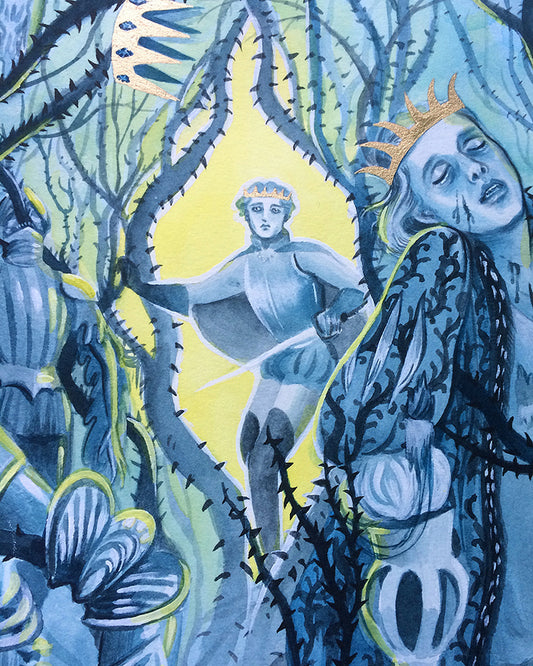 Thorns – A3 print with genuine gold leaf