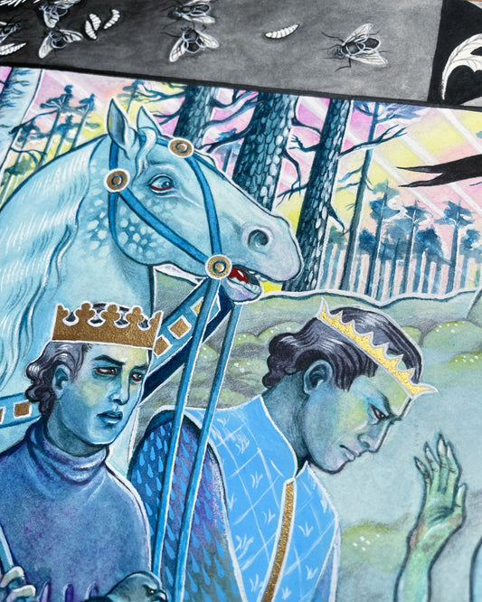 The Three Living and the Three Dead – original art