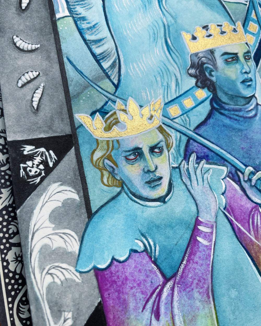 The Three Living and the Three Dead – original art