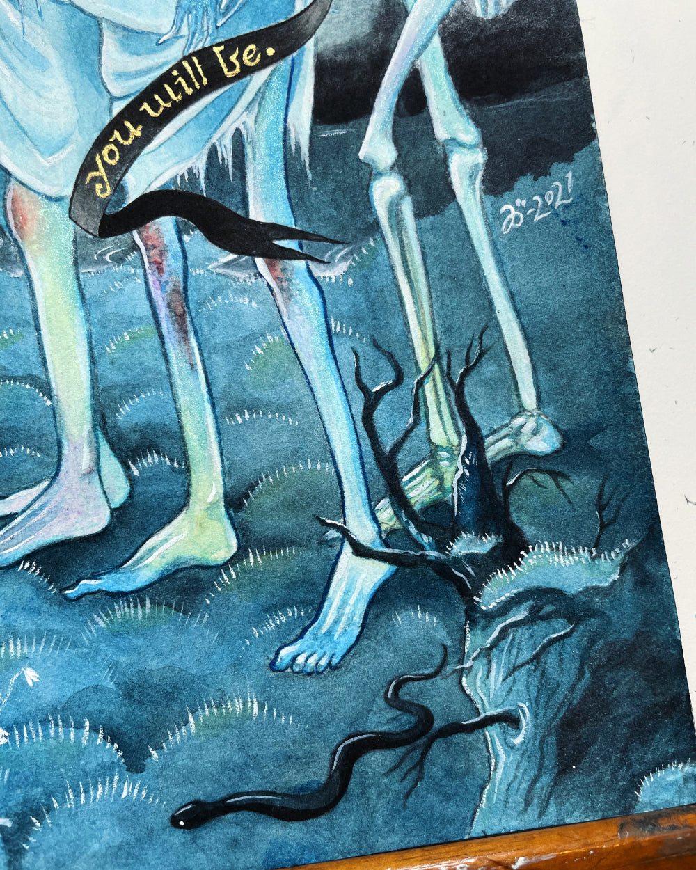 The Three Living and the Three Dead – original art