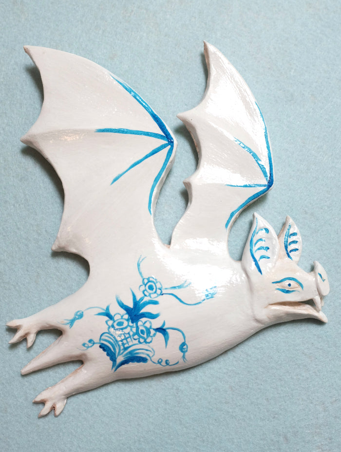 Blue and White Wall Bats