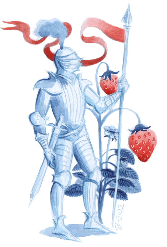 Strawberry Knight – A5 print