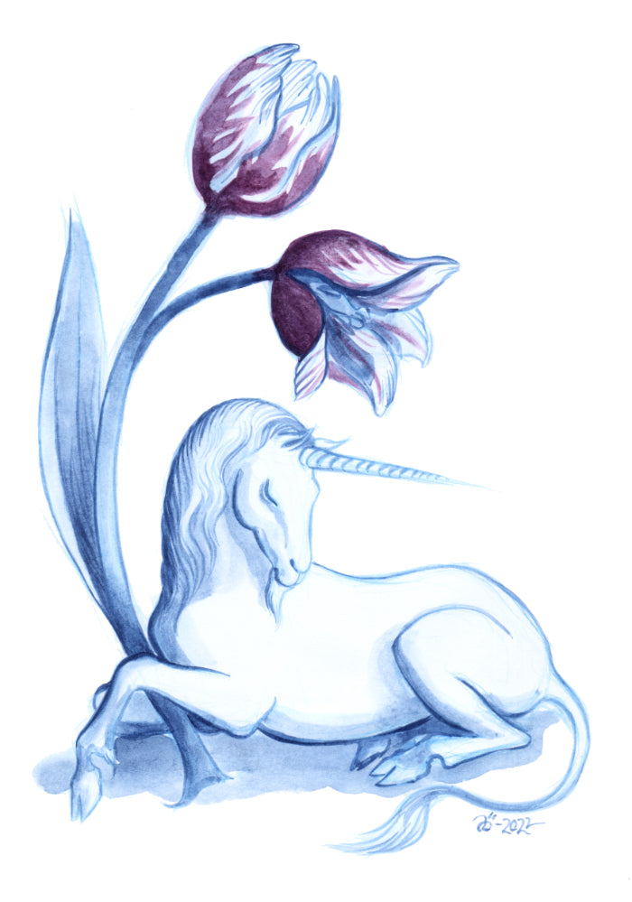 Tulip Unicorn – A5 print