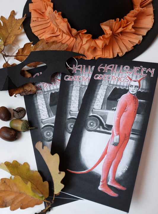 Deluxe Buster Keaton Halloween card