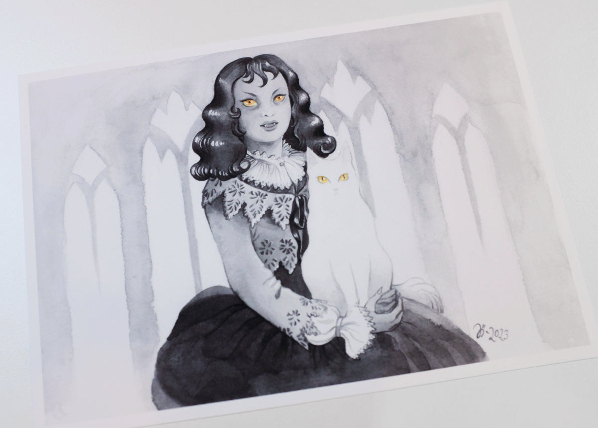 Vampire and Cat – A5 print