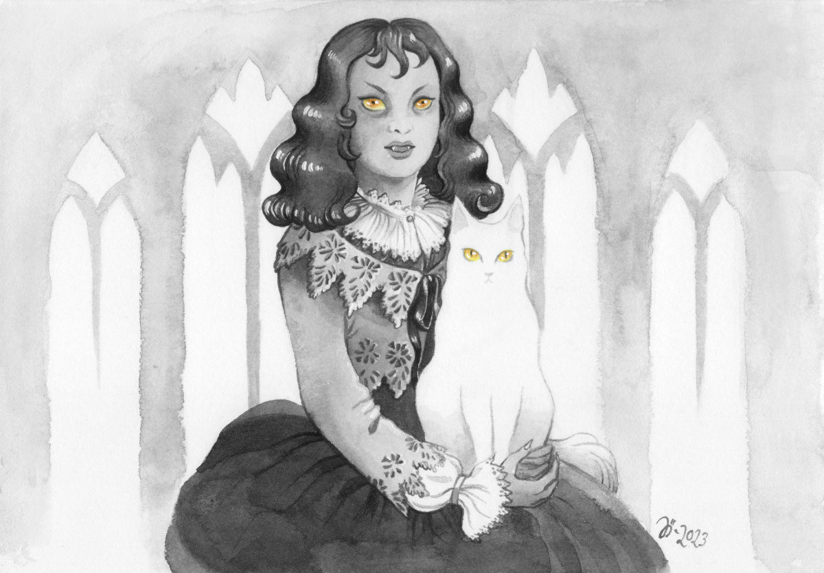 Vampire and Cat – A5 print