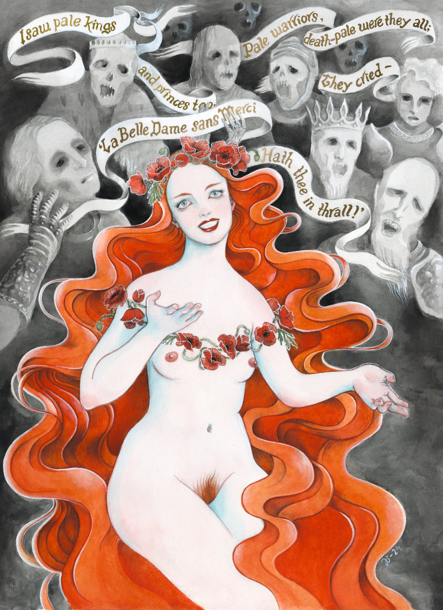 La Belle Dame sans Merci – A3 print with gold ink