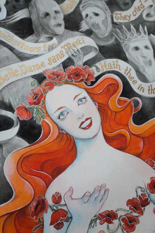 La Belle Dame sans Merci – A3 print with gold ink