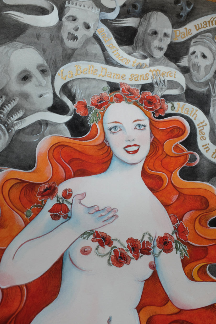 La Belle Dame sans Merci – A3 print with gold ink