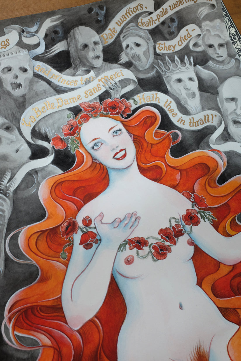 La Belle Dame sans Merci – A3 print with gold ink