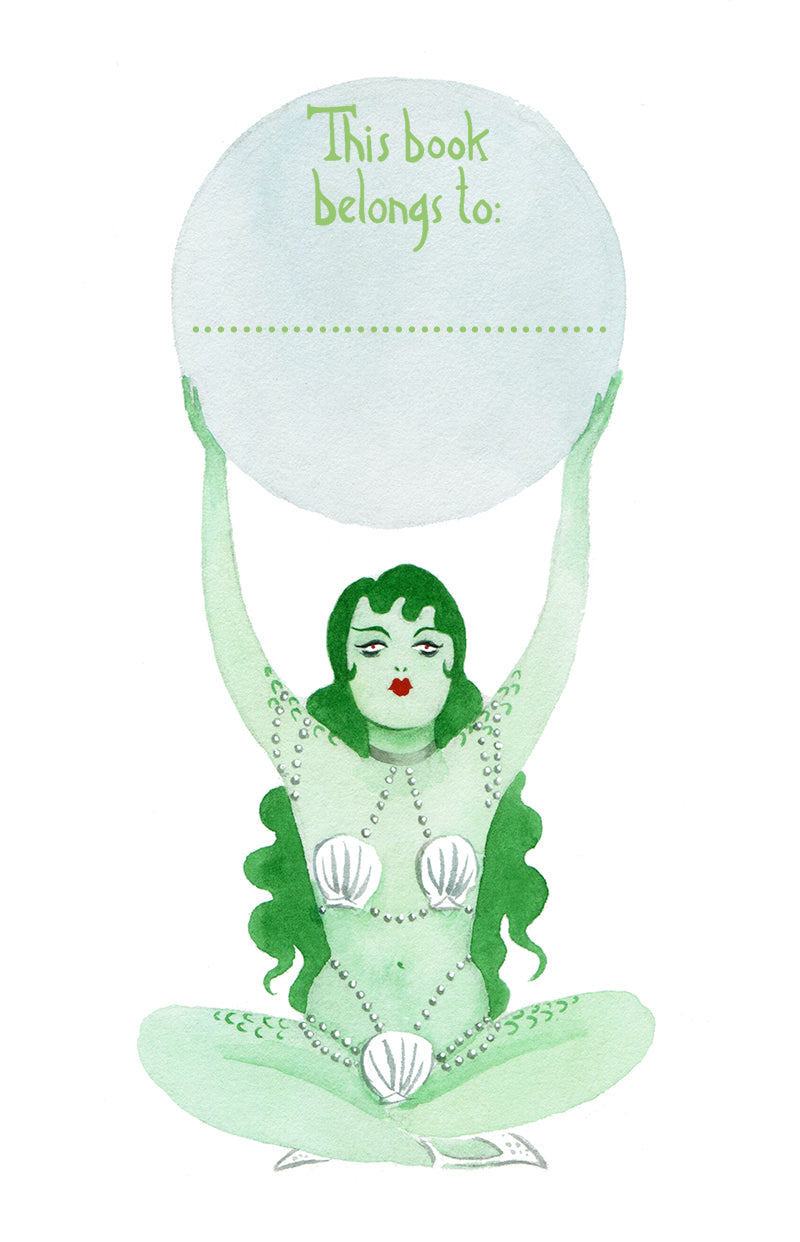 Sea Nymph Bookplate – original art