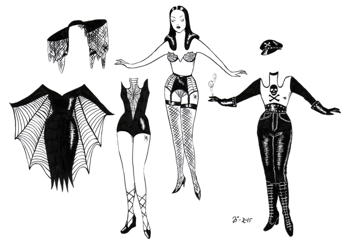 Glamour Ghoul Paper Doll – A3 print