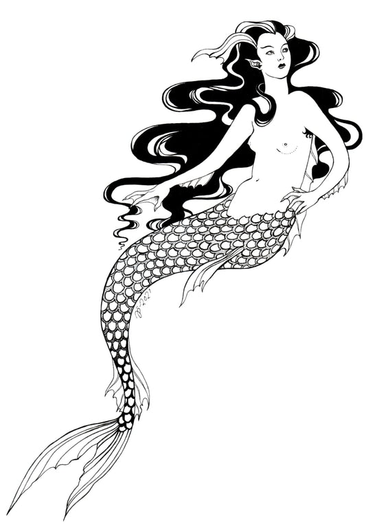 Mermaid tattoo – A4 print
