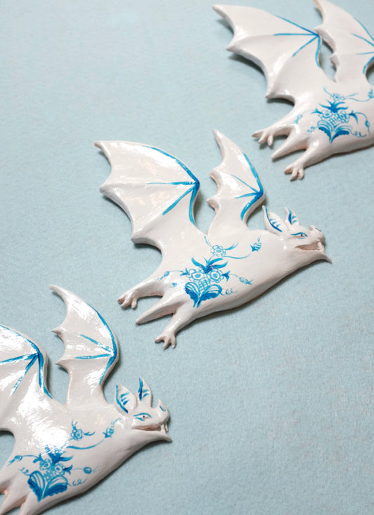 Blue and White Wall Bats
