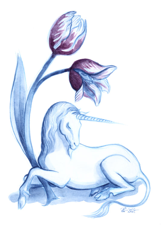 Tulip Unicorn – A5 print
