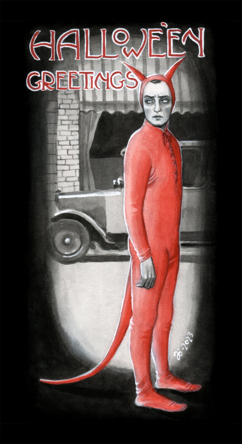Deluxe Buster Keaton Halloween card