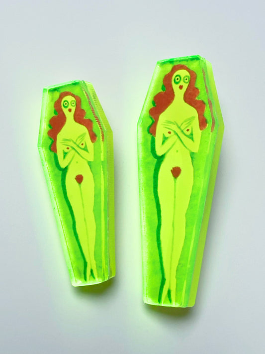 Lady Ghoul Coffin Pin - Mini version!