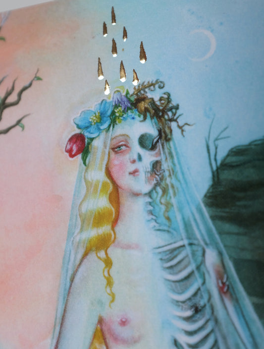 Memento Mori II – A5 print with gold foil