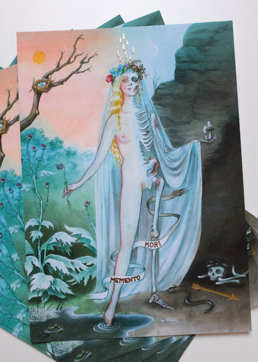 Memento Mori II – A5 print with gold foil