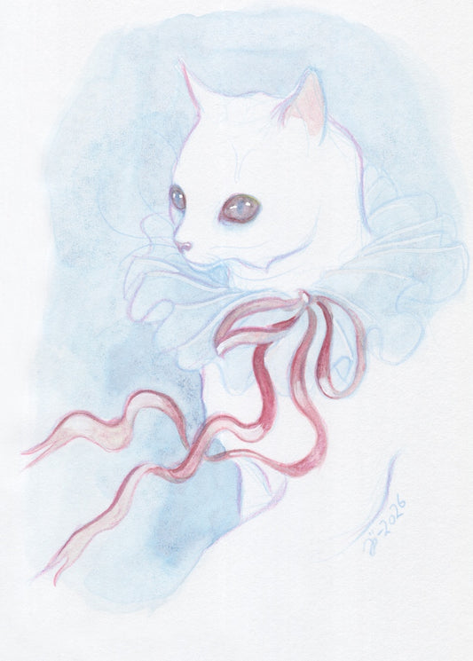 White Cat – A5 print