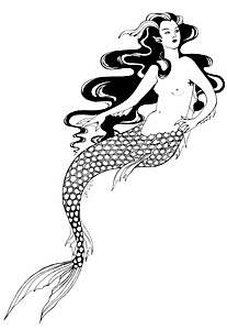 Mermaid tattoo - A4 print