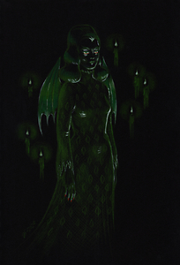 Green Vampire lady - A4 print