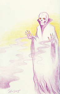 Skeleton Magician Sketch - A5 print