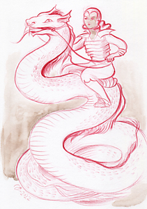 Serpent Rider - A5 print
