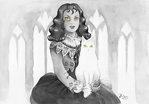 Vampire and Cat - A5 print