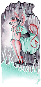 Devil illustration - original art